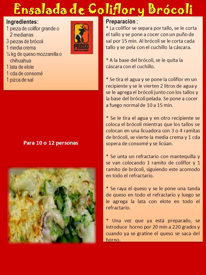 Slide 29 Ensalada de coliflor y brócoli.